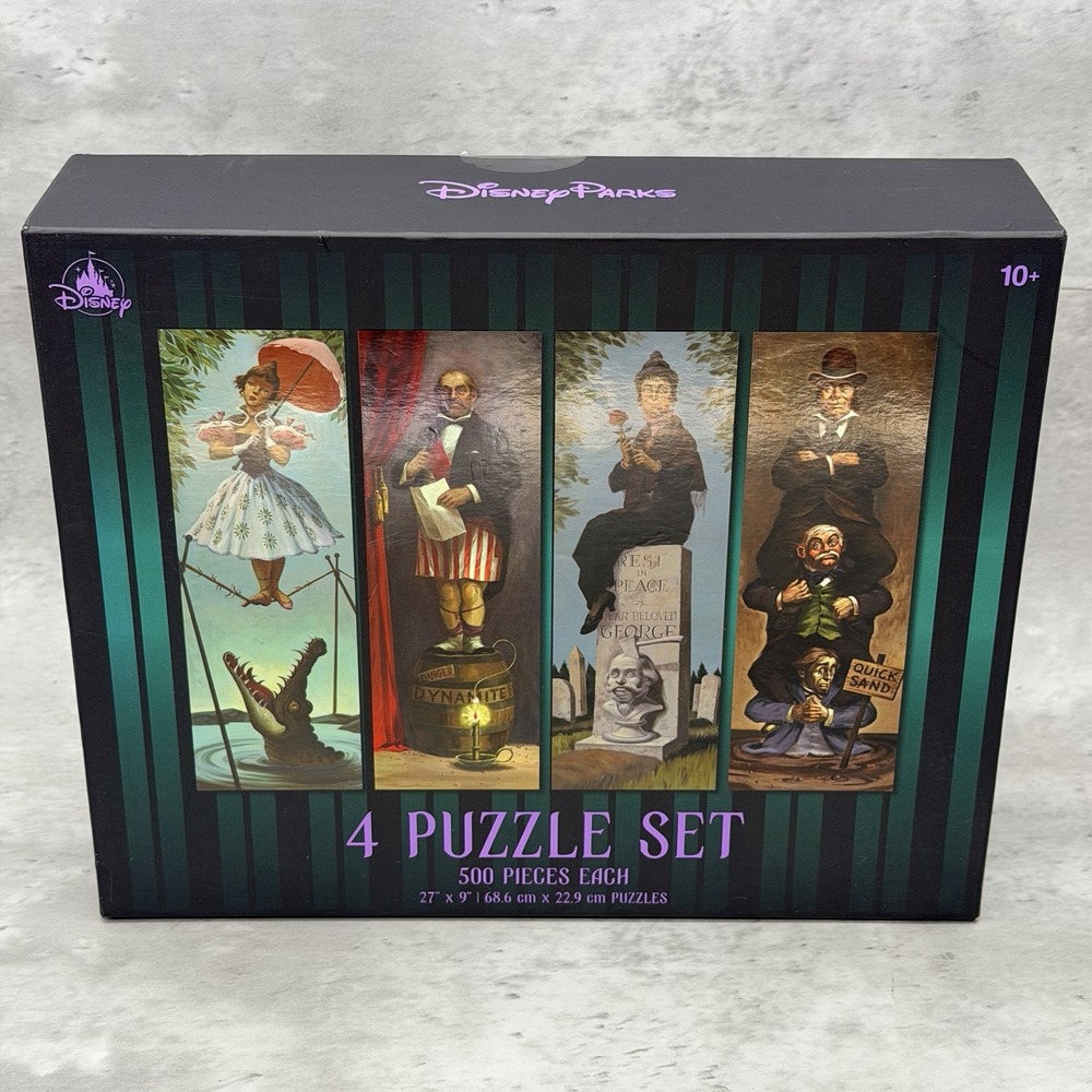 Disney Parks Exclusive Haunted Mansion Stretching Portrait 4 Puzzle Complete
